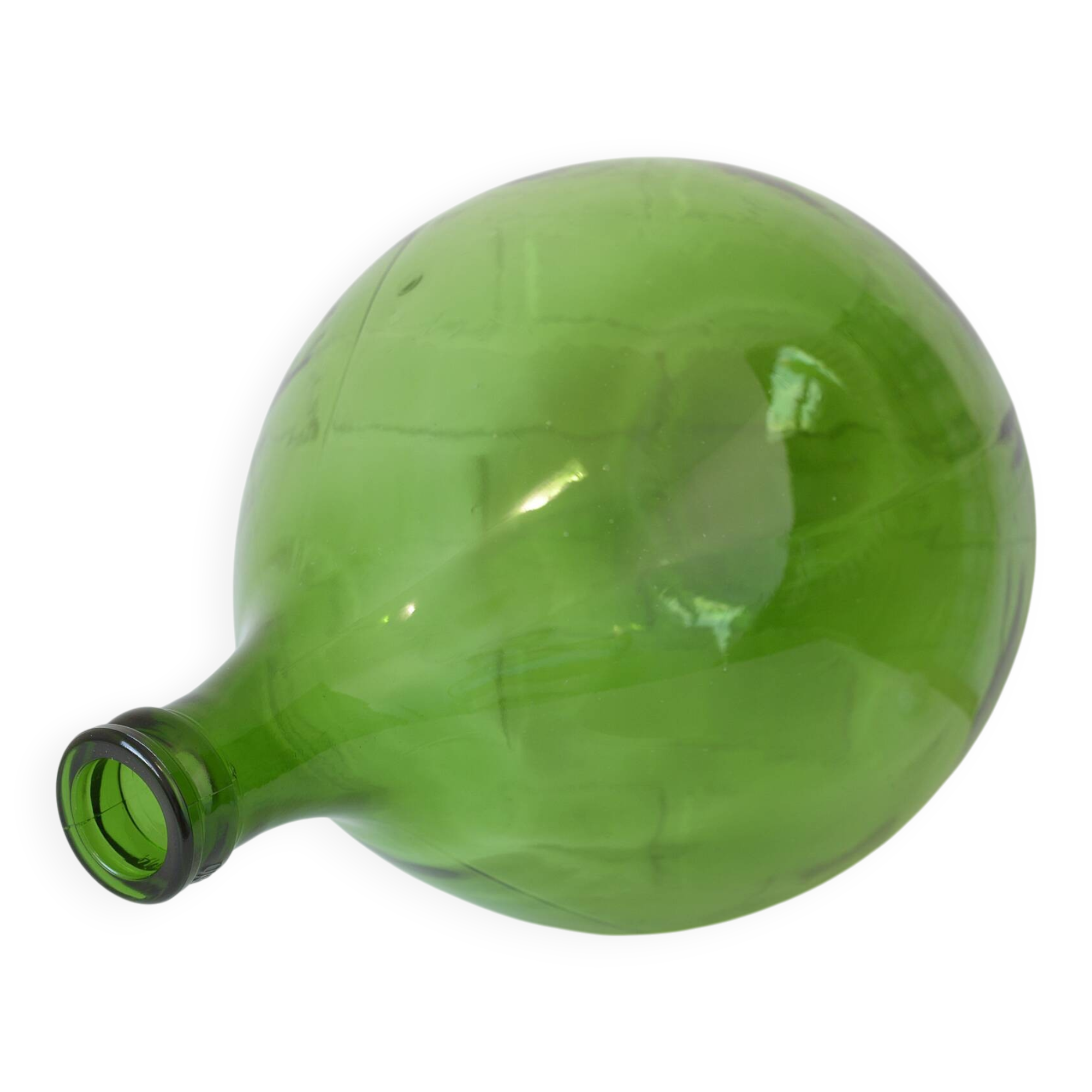 XXL demijohn / vintage clear green bottle / hand blown glass / floor vase