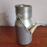 Vintage complete aluminum milk jug milk can