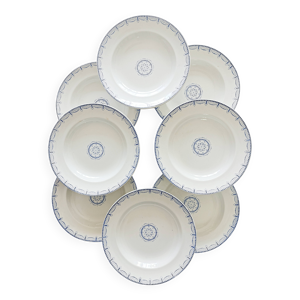 Lot de 8 assiettes creuses - perles
