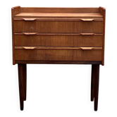 Commode en teck vintage danoise / table de nuit, moderne du milieu du siècle 1960