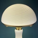 Large classic swirling Murano glass mushroom table lamp, Italy, 1970s