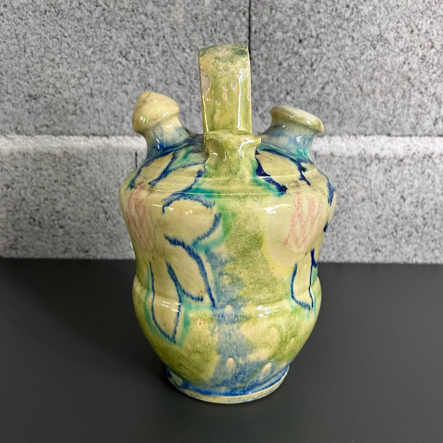 Gargoulette décor floral jaune