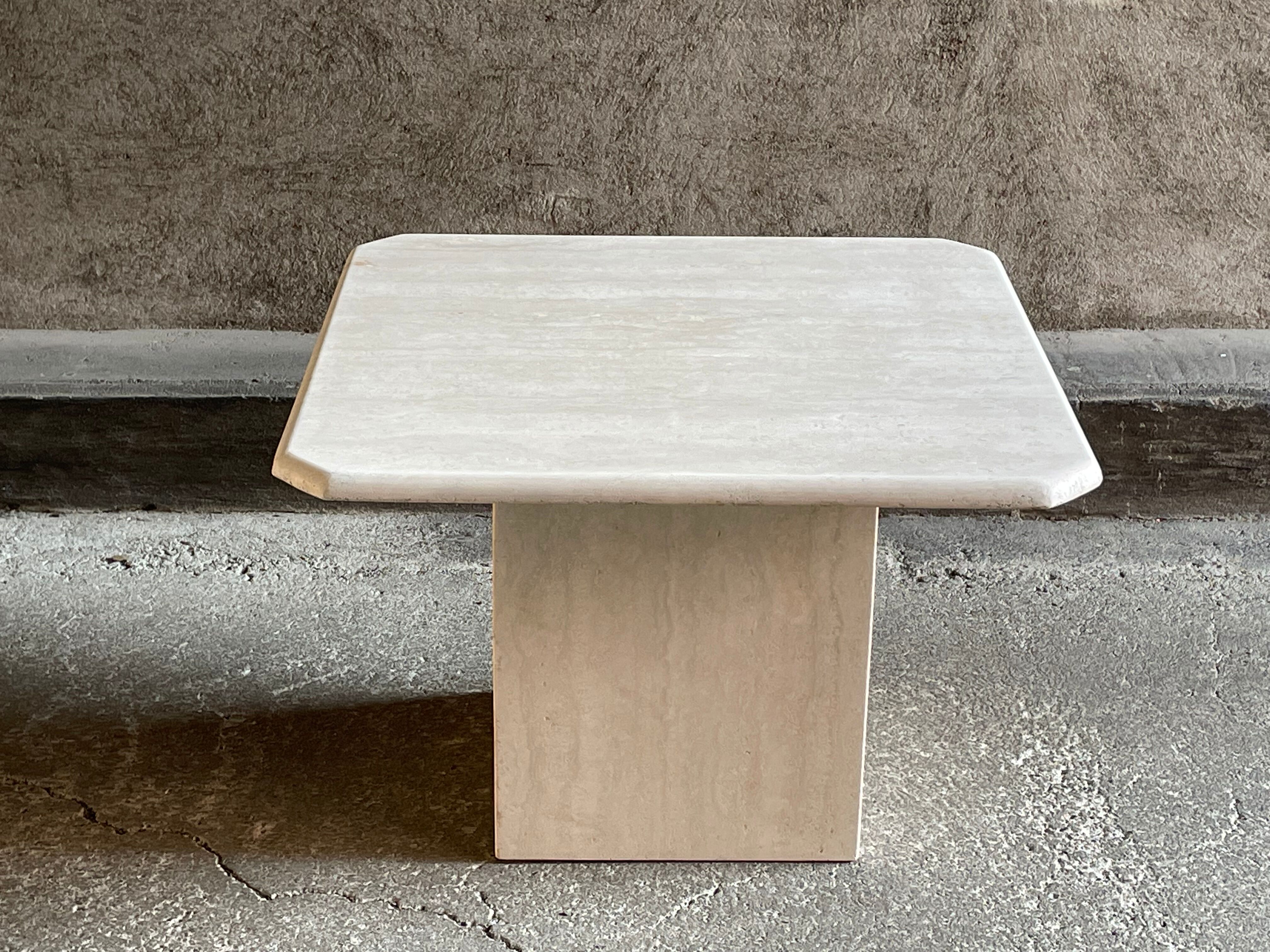 Square travertine coffee table, 1960s
