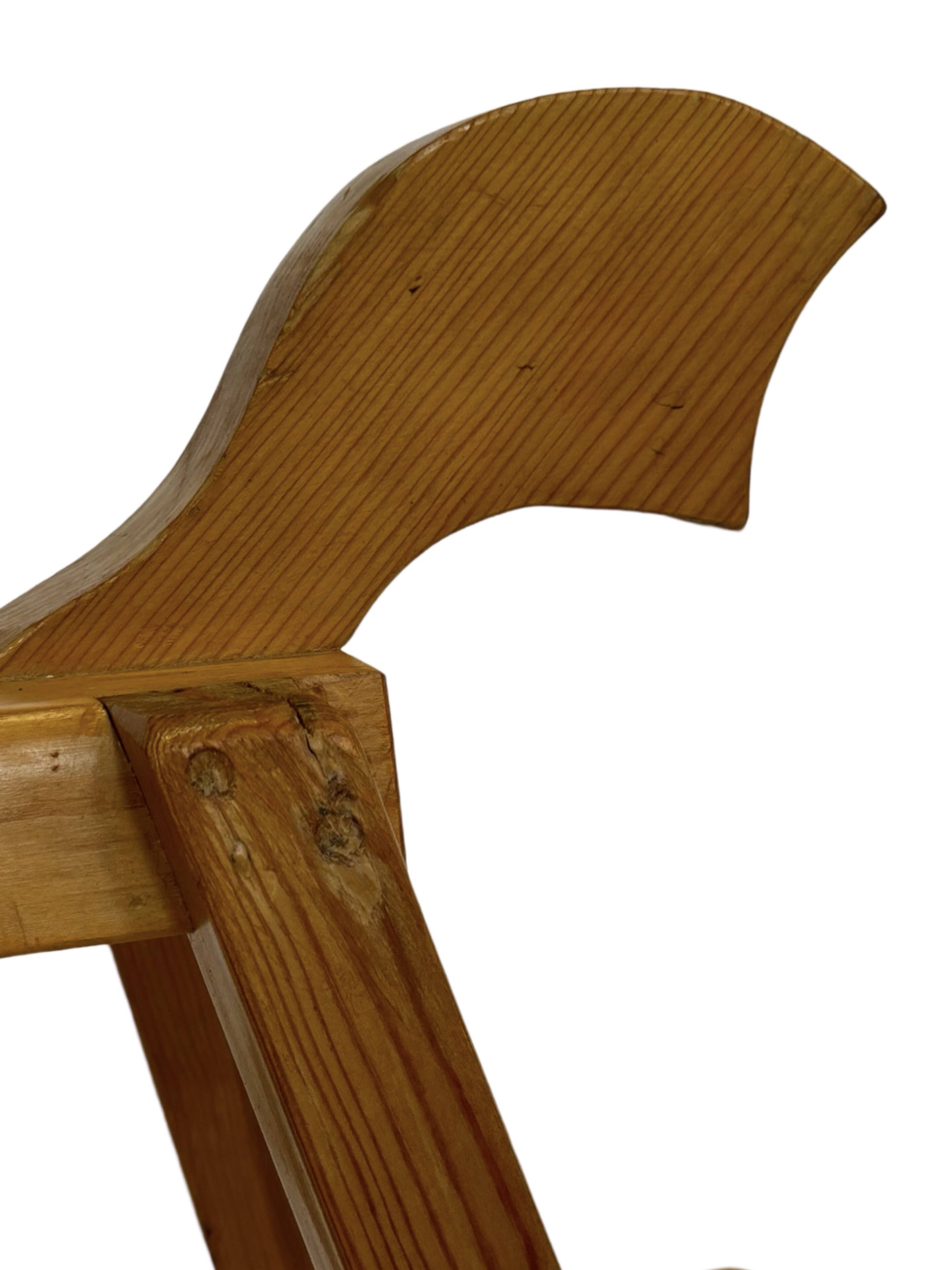 Vintage rocking horse 60s pinewood design minimalist design