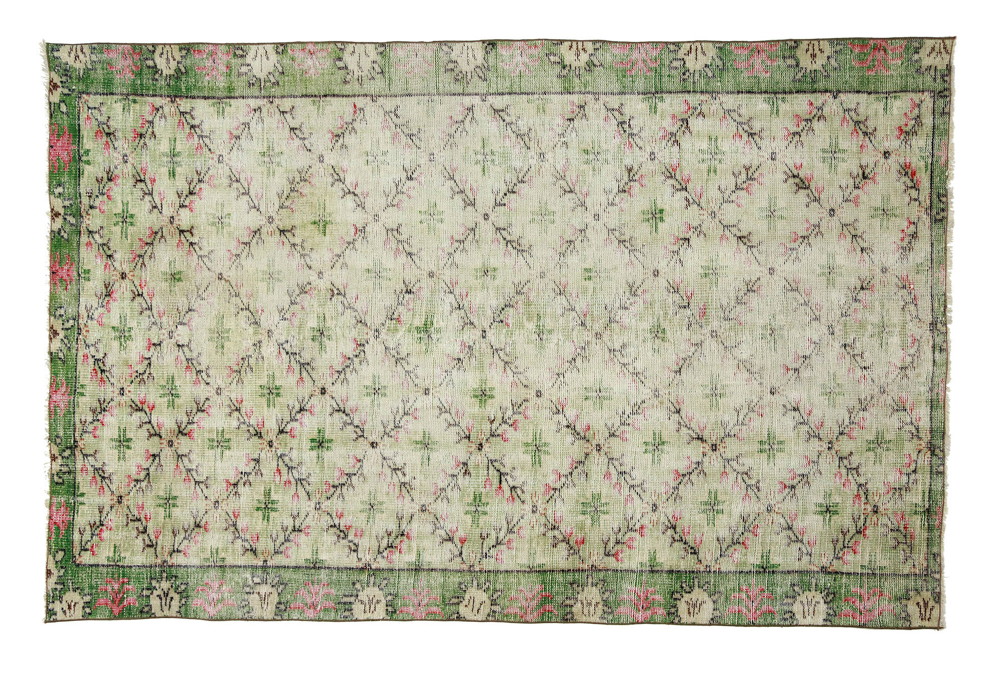 Anatolian handmade vintage rug 243 cm x 154 cm