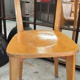 Series of six wooden bistro chairs