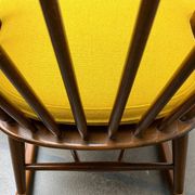 Mid-century rocking chair with new Kvadrat cushion by Børge Mogensen for FDB Møbler, 1960s.