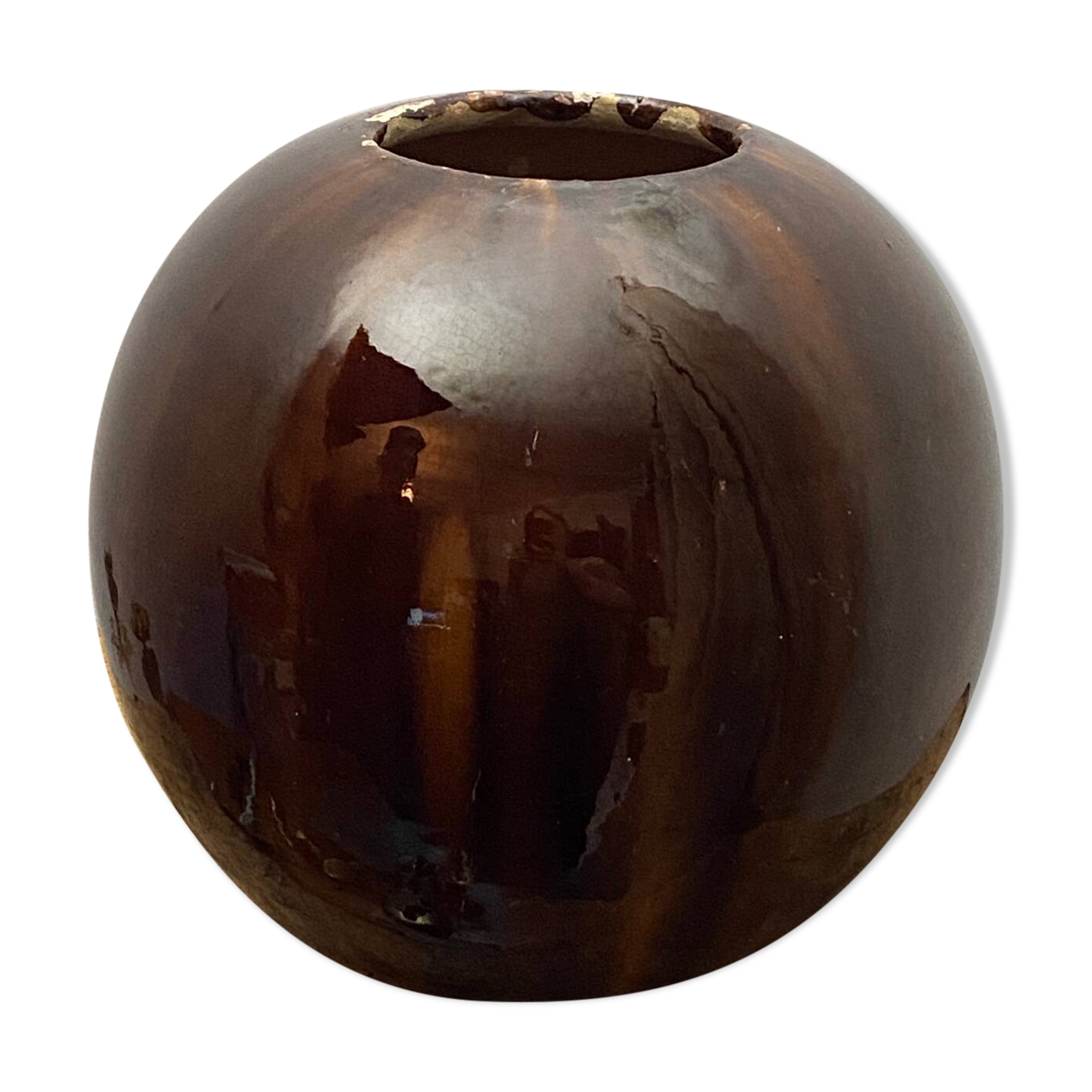 Art Deco Terracotta Spherical Vase by Albert Hellies