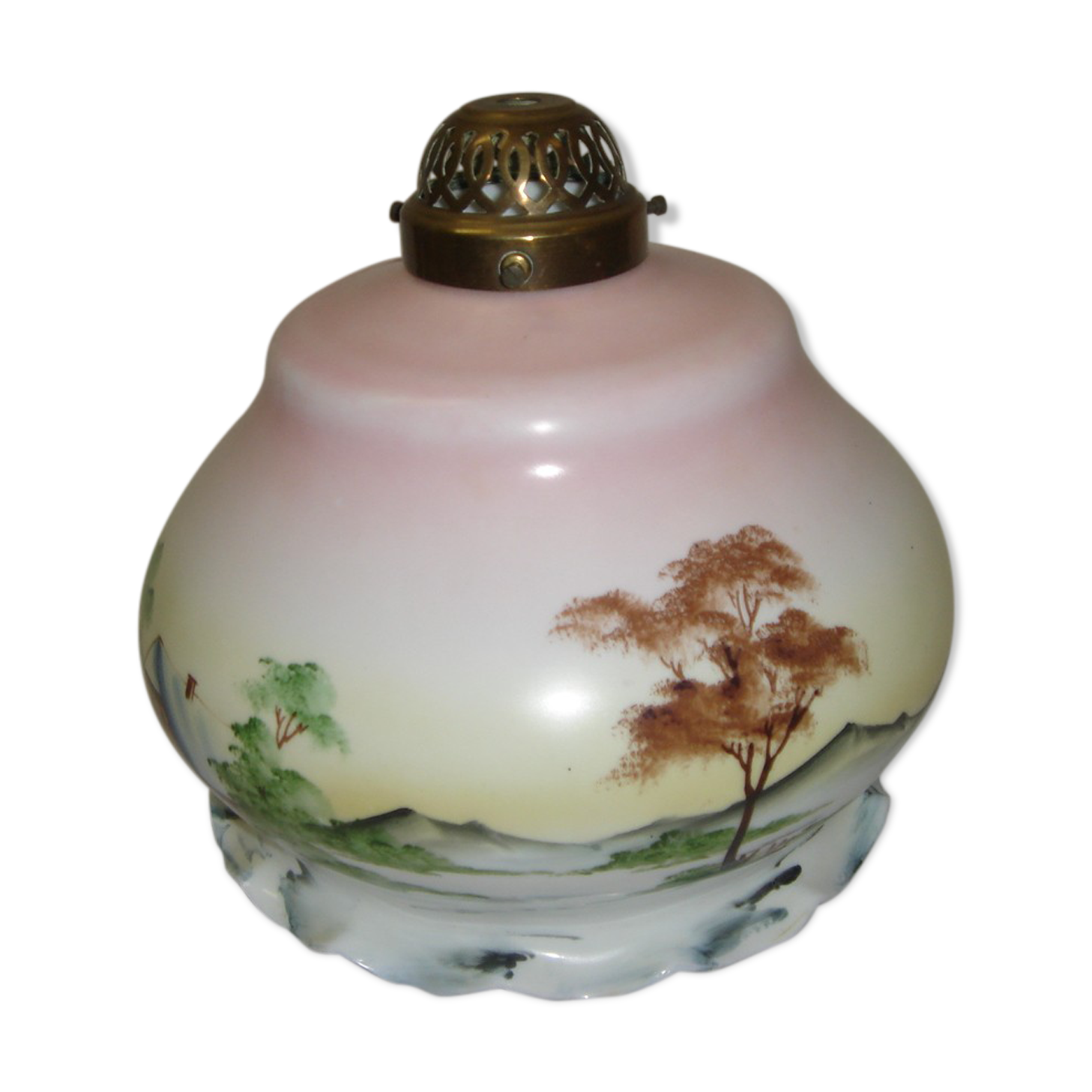 Hand-painted opaline lampshade