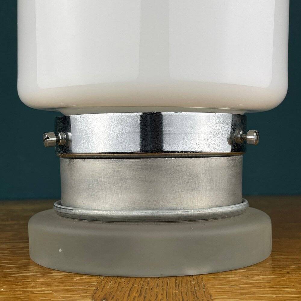 White opaline glass table lamp, Italy, 1970s