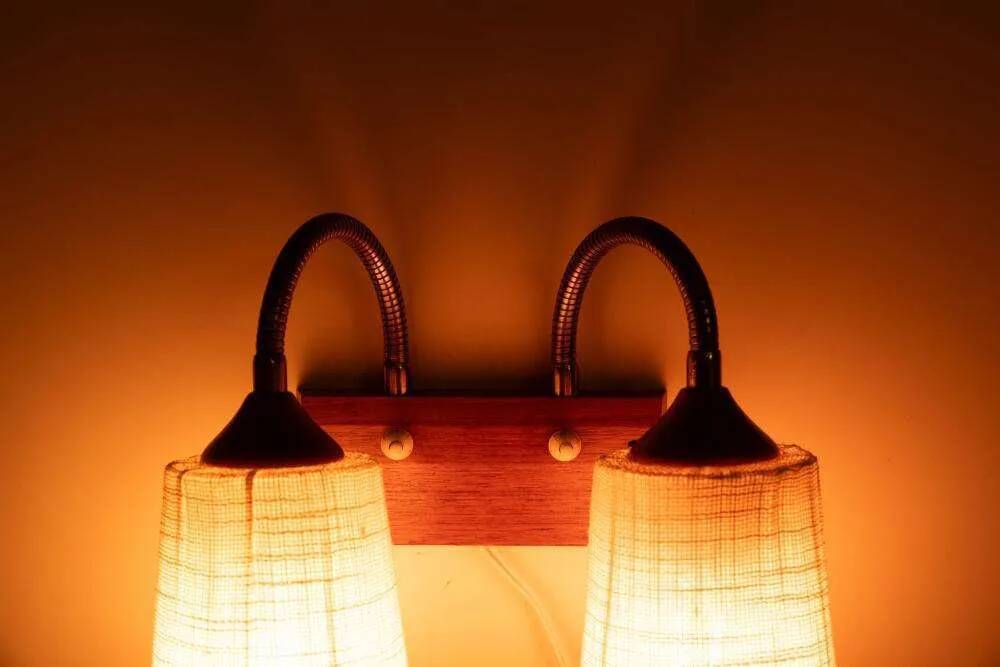 Vintage teak wall lamp for bedside, wall lamp Sweden 1960s