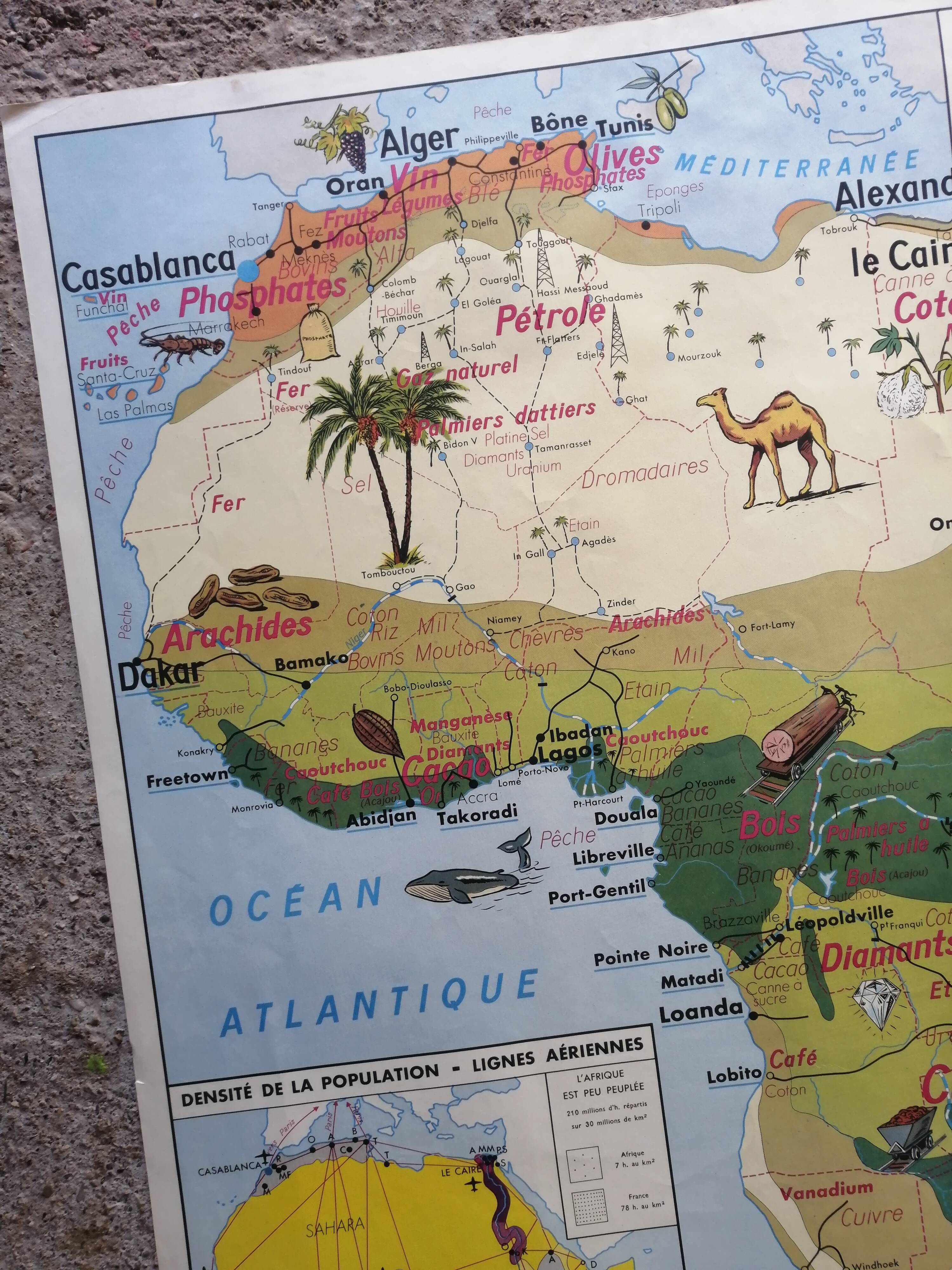 Vintage school map mdi: Africa-Europe economic.