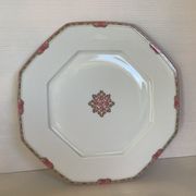 Assiette octogonale mille roses pyramide field Haviland Limoges