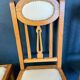 6 chaises en chêne et cuir blanc cassé