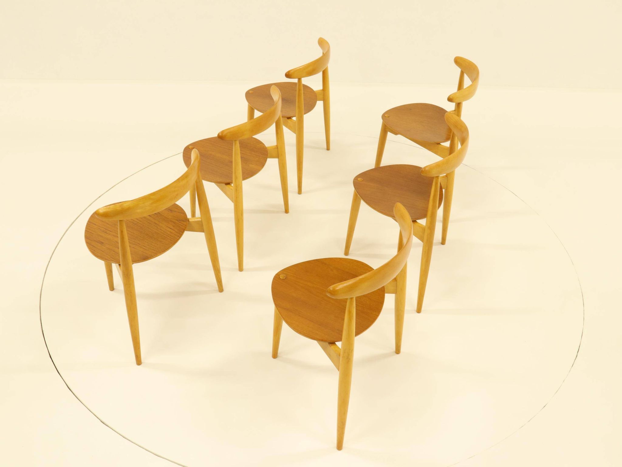 Service de table Heart, conçu par Hans Wegner pour Fitz Hansen, Danemark, années 1960