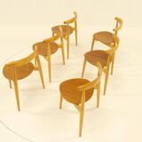 Heart dining set, designed by Hans Wegner for Fitz Hansen,  Denmark 1960s