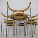 Set of 6 dining chairs by Börge Lindau for Bla Station Sweden 1990s