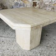 Table basse en travertin octogonale, vintage circa 70/80