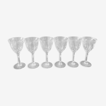 Set of 6 crystal wine glasses