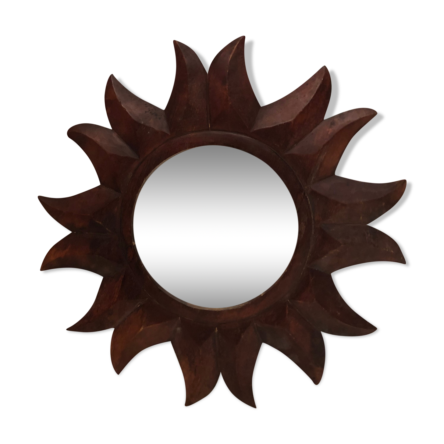 Miroir soleil en bois 75cm