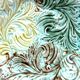 Old dessert plate in slip: Acanthus leaves, Sarreguemines