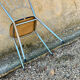Chrome chair with blue Formica