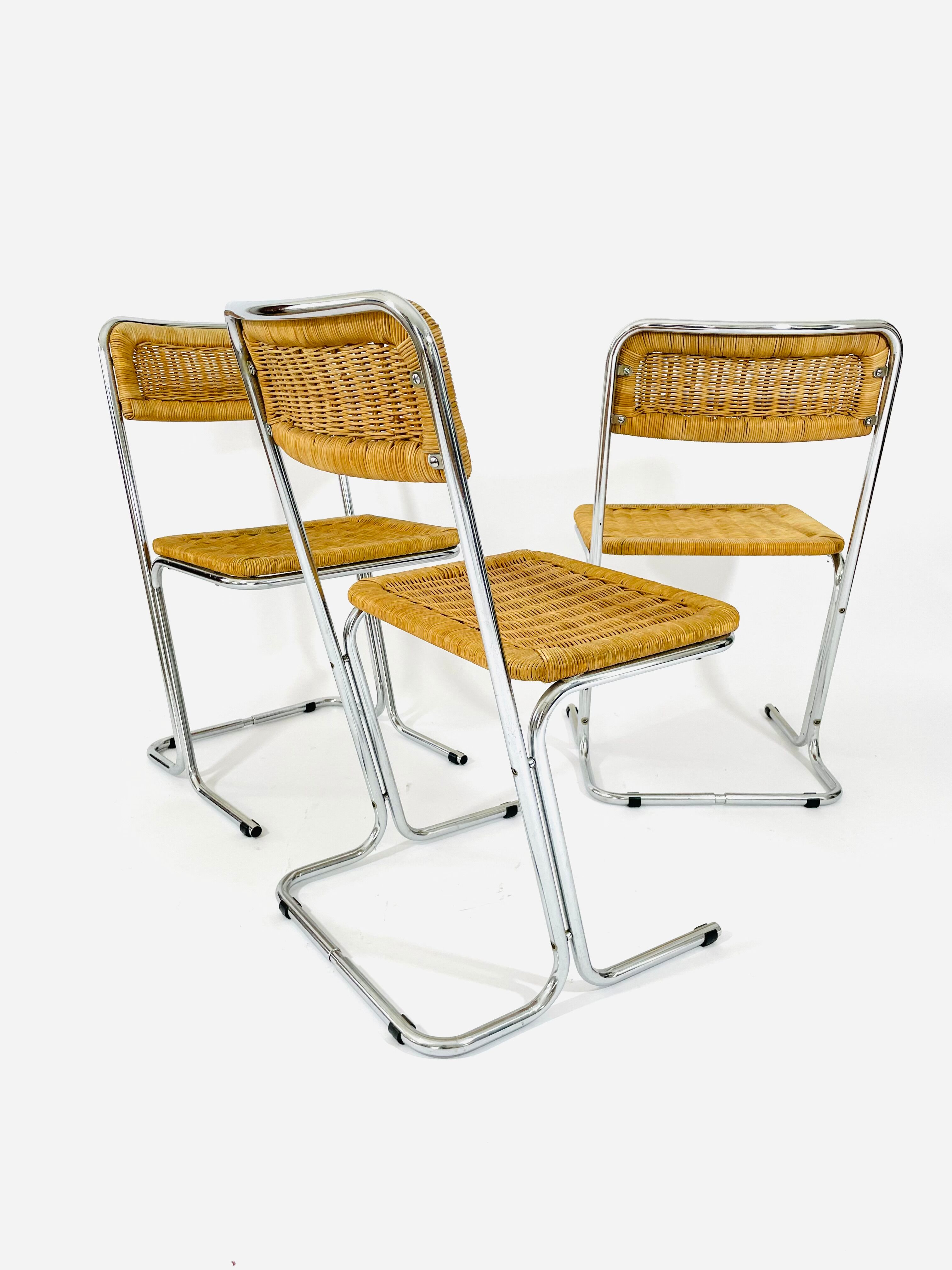 Bauhaus rattan chairs circa 1970