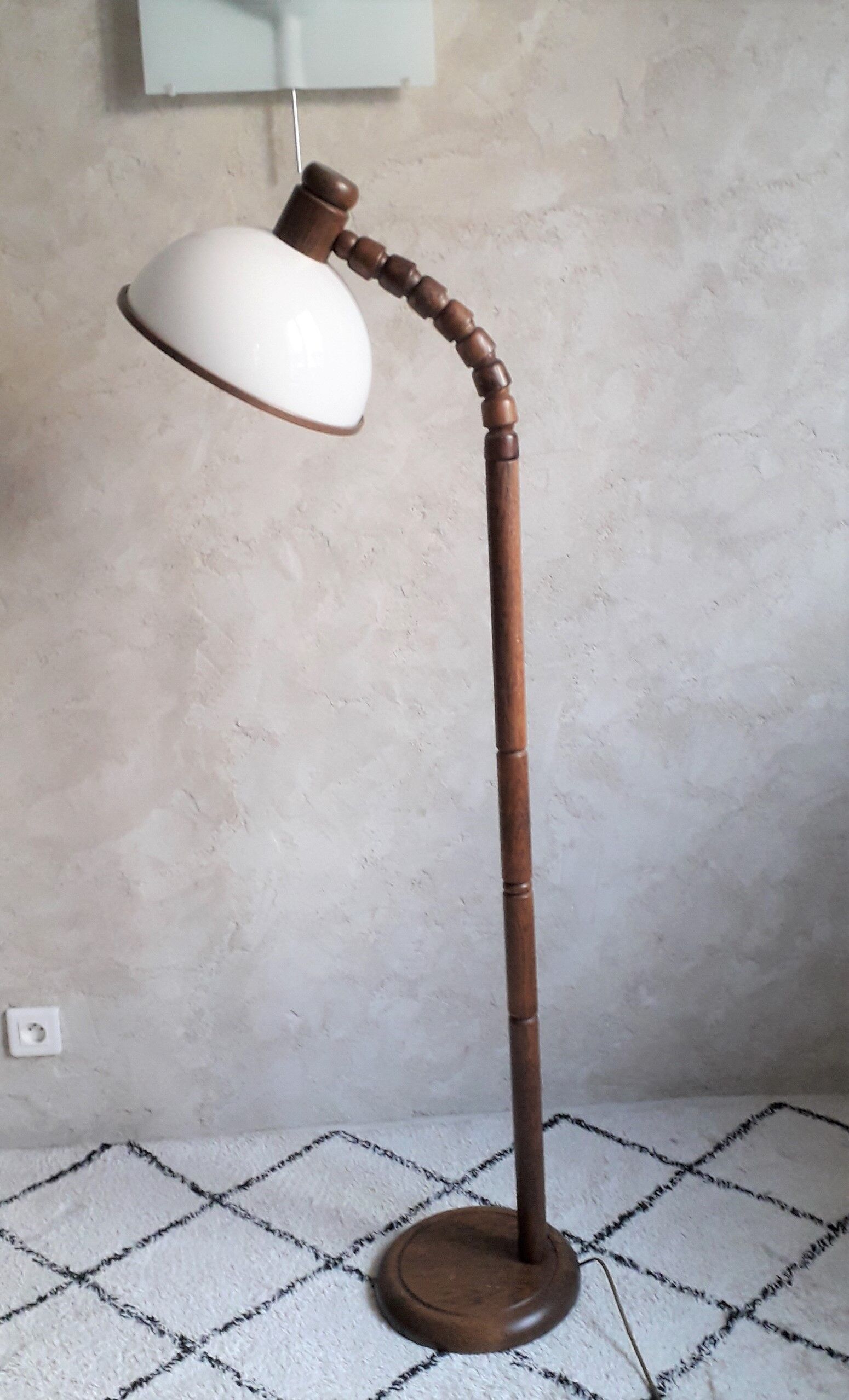 Dutch design wooden floor lamp by Steinhauer