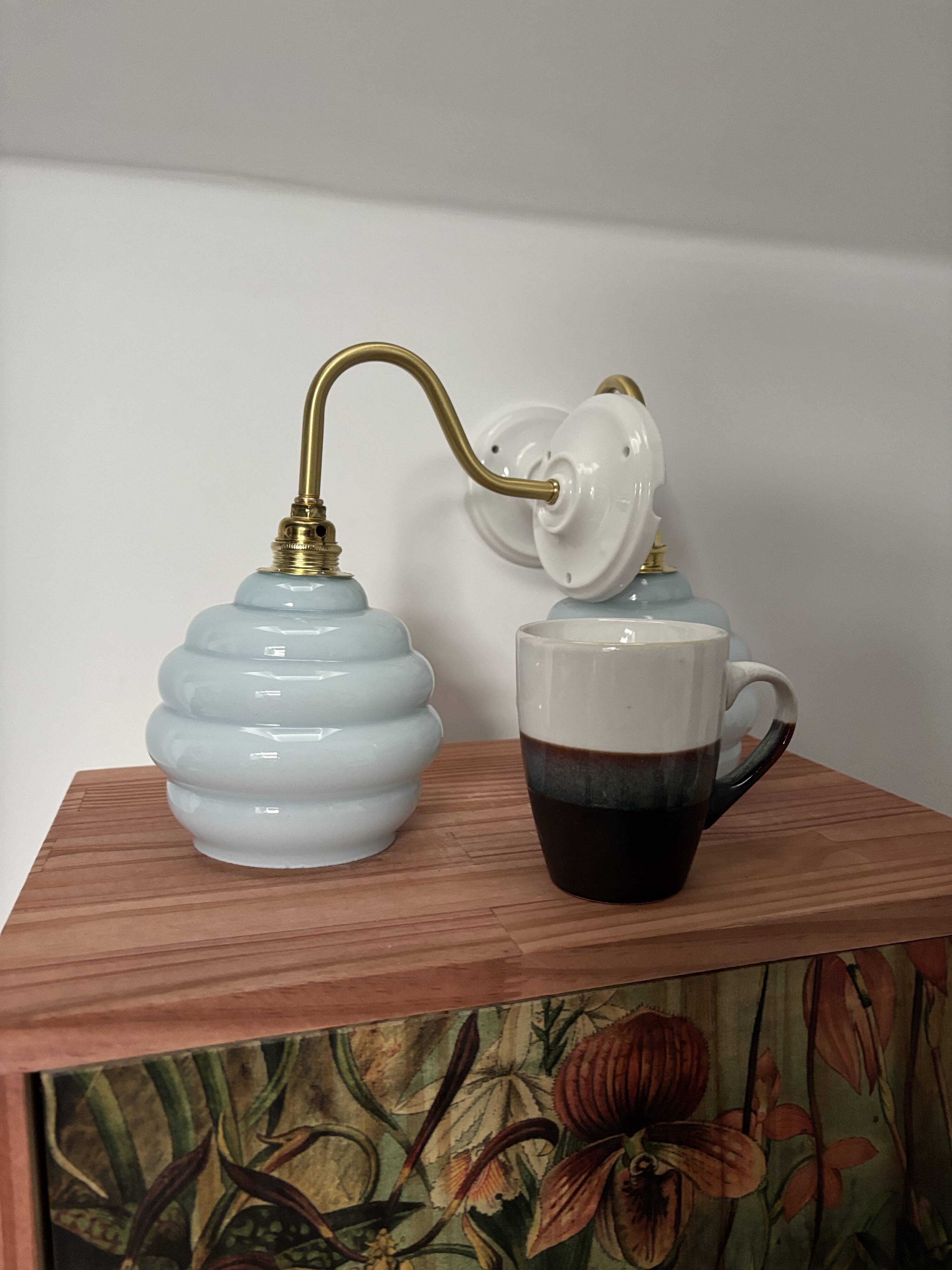 Pair of Art Deco swan neck wall lights