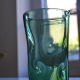 green glass vase Murano or Empoli Italy 1960