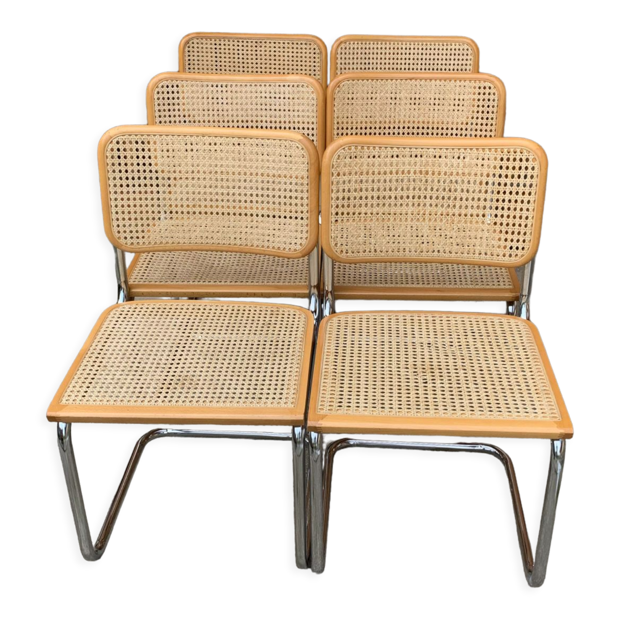 6 chaises Cesca de Marcel Breuer