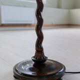 Organic whirlwind floor lamp in stained birch, Sweden, 1940s.