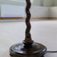Organic whirlwind floor lamp in stained birch, Sweden, 1940s.