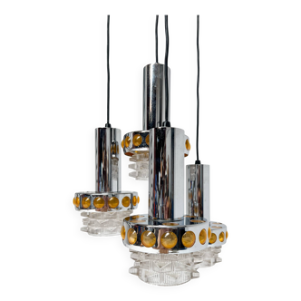 Massive Cascade chandelier with 4 lights, 1970’s