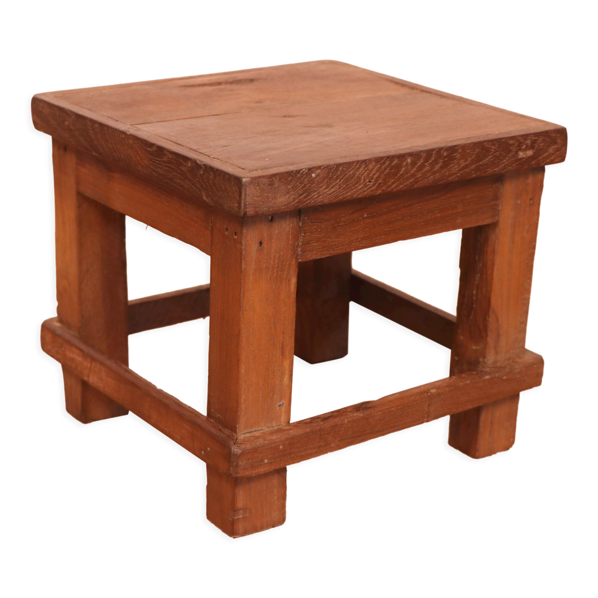 Old small Burmese teak workshop bedside table