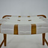 1940s, Jan Vanek Sculptural Oak Stool or Ottoman, Czechoslovakia