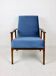 Vintage Ocean Blue Fox Easy Chair, 1970s