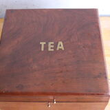 Tea box in wood and brass