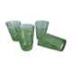 4 old green glasses