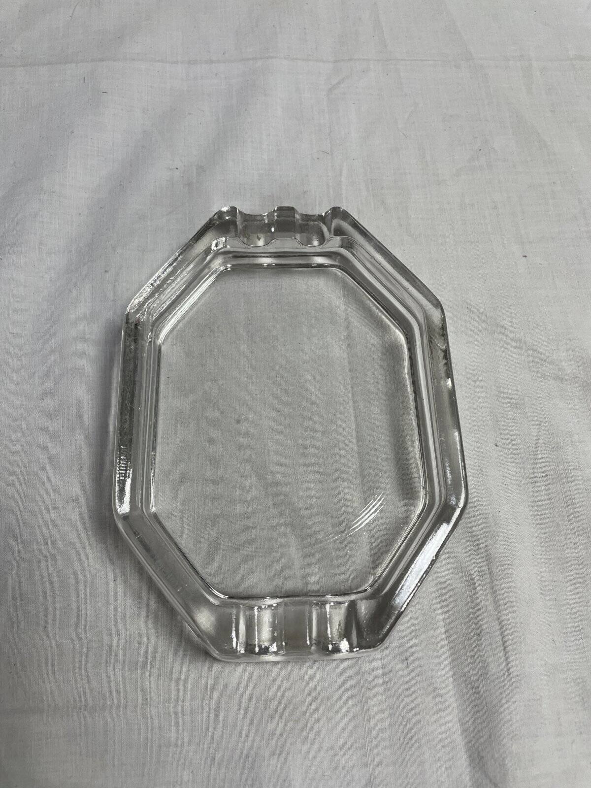 Vintage octagonal glass ashtray