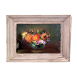 Still life "Bouquet and vase green ball"