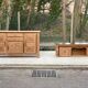 2-part Breton sideboard renovated in solid raw oak 200cm