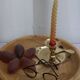 Golden brass candle holder