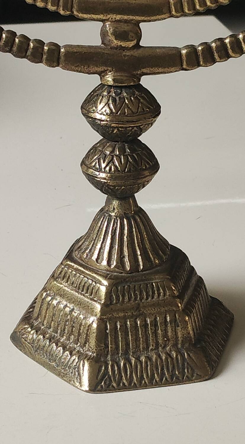 Large Menorah/Hebrew Chandelier with 8 branches. Star of David. Bronze.