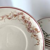 Set of 9 dessert plates "A la Samaritaine" K&G Lunéville 1900, art nouveau service