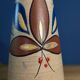 Diabolo vase West Germany MR Keramik leaves styles 70s vintage 28.5cm