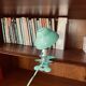 Petite lampe à pince champignon métal vert veilleuse vintage