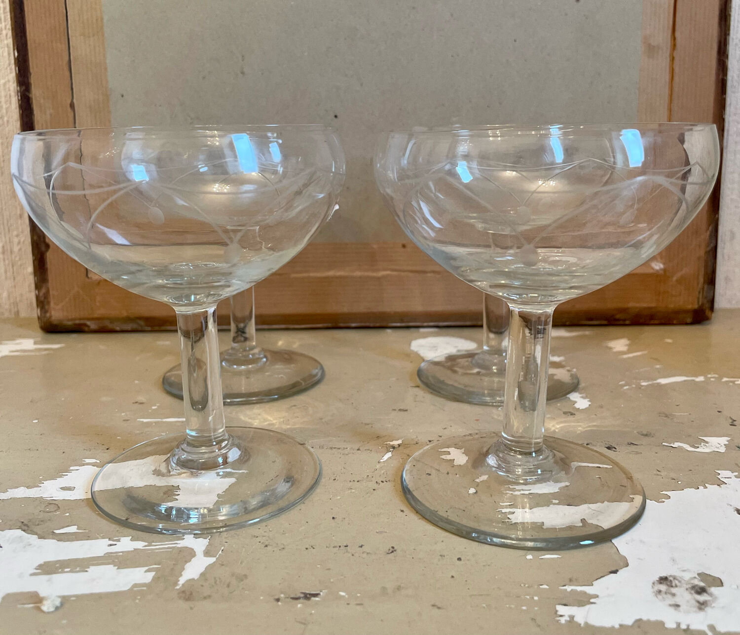 Old champagne glasses