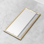 Vintage mirror with brass frame and transparent glass insert – Italian design 1970s