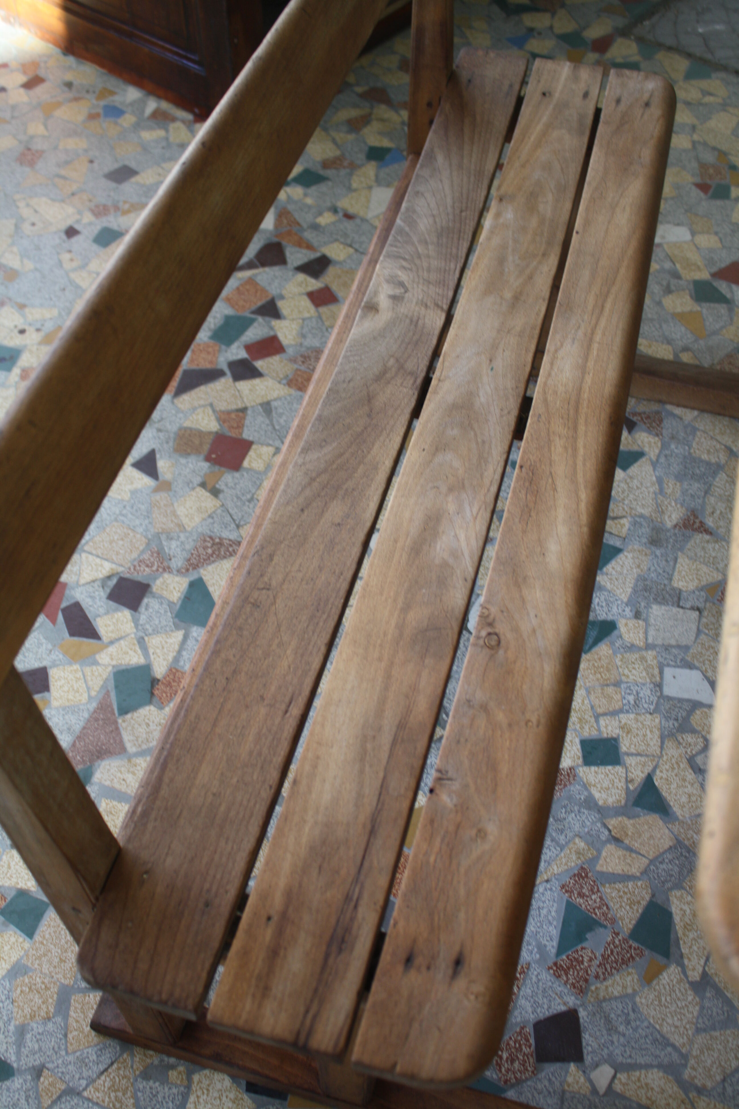 School desk wood 2 places
